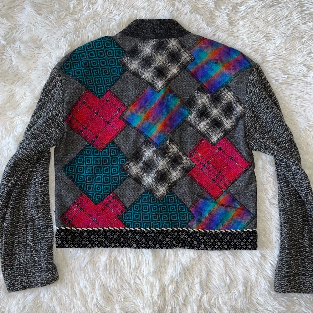 Vintage Patchwork Wool Blazer Jacket - image 3